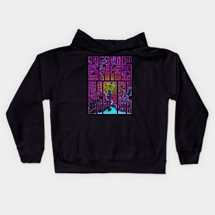 Bangkok, Thailand City Map Typography - Neon Kids Hoodie